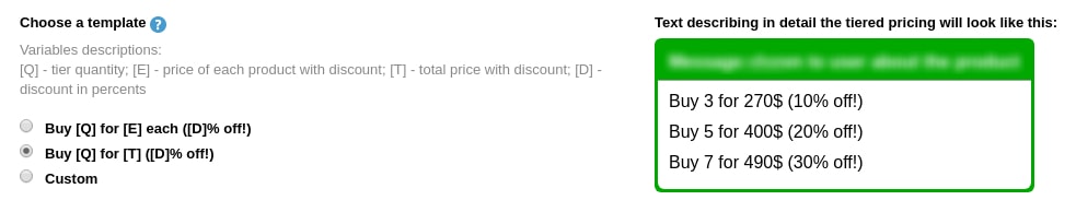 quantity discount tiered pricing