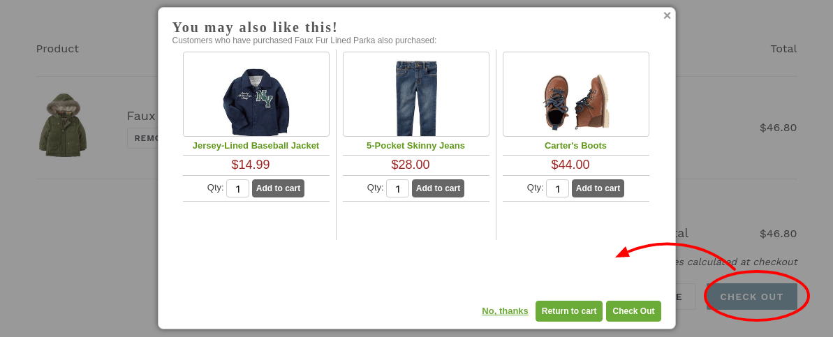 upsell for products