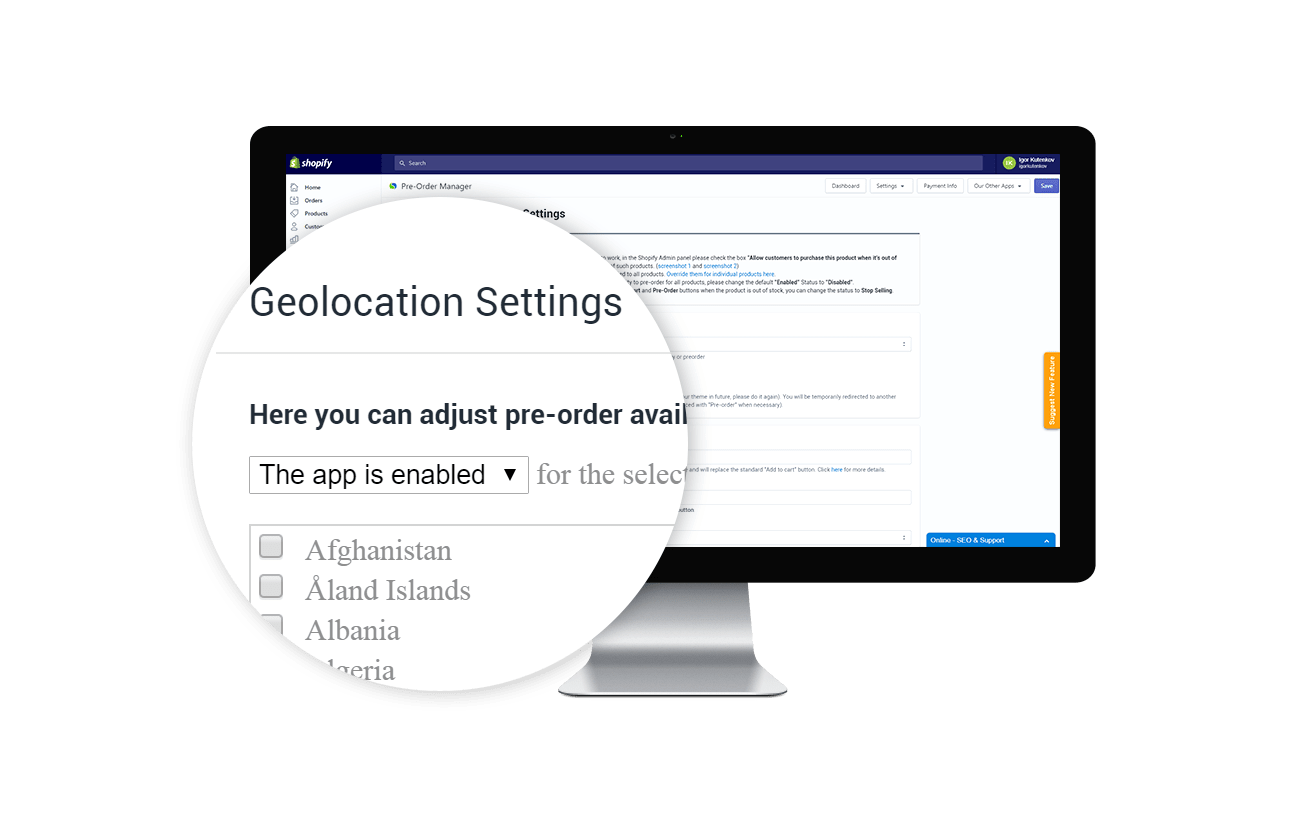 Geolocation settings