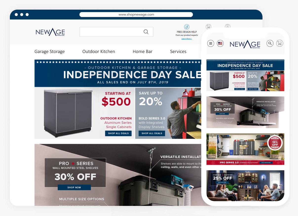 NewAge store web development case