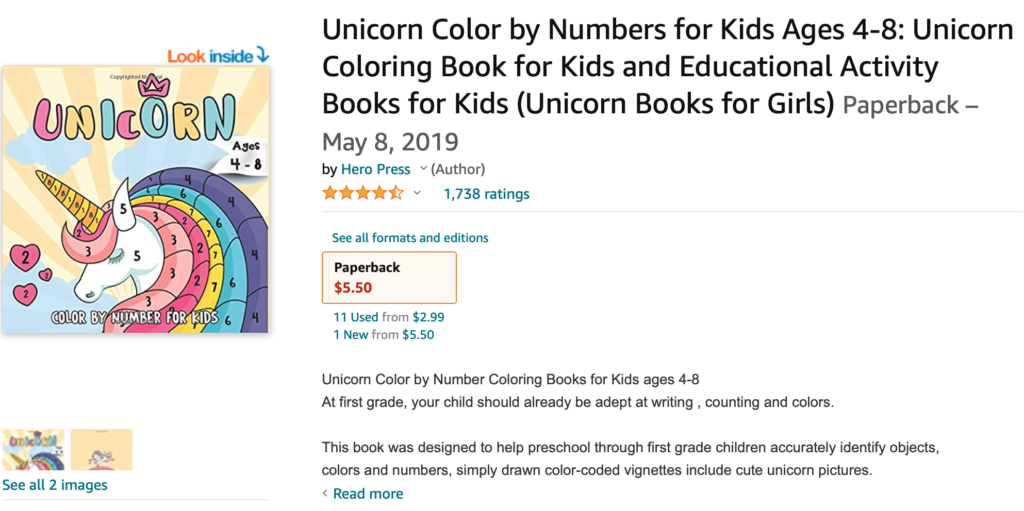 Painting by numbers color unicorn