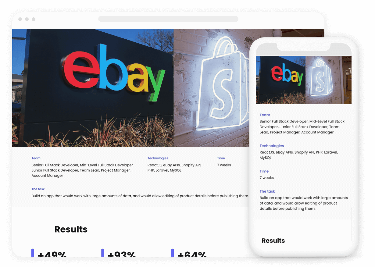 eBay parsing app for a Shopify store - preview image