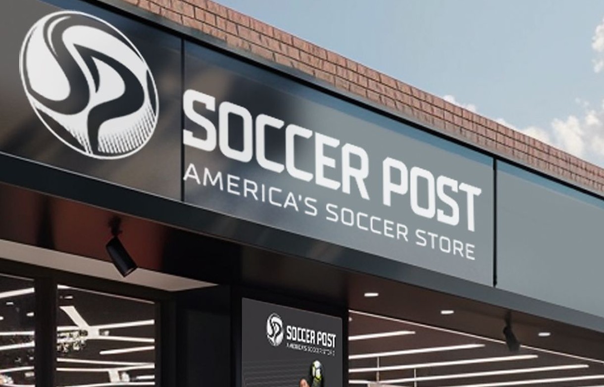 Soccer Post storefront sign reading Soccer Post, America's Soccer Store